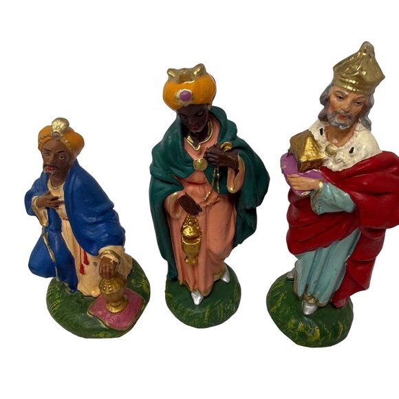 Vintage Hand-Painted Italian Nativity Set 9-Piece Figurines Christmas Decor - Picture 3 of 11